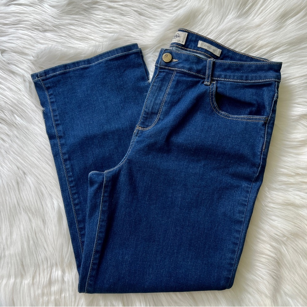 LOGO Lori Goldstein Straight Leg Dark Wash Jeans Size 14